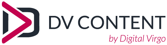 DV Content logo, Apps and Content services powered by Digital Virgo