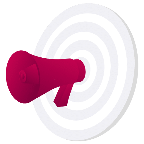 Bullhorn in target illustration