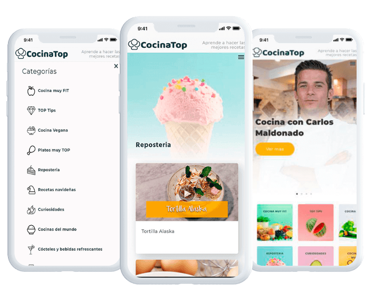 CocinaTop product interface