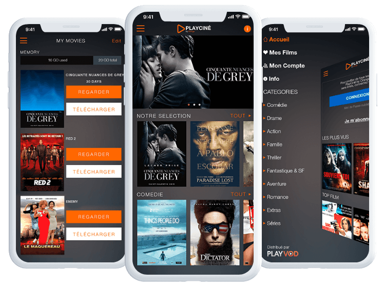 Playciné by Orange product interface